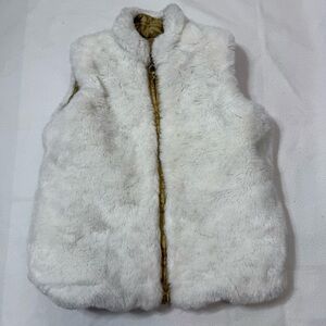 White Faux Fur Reversible Kids Vest